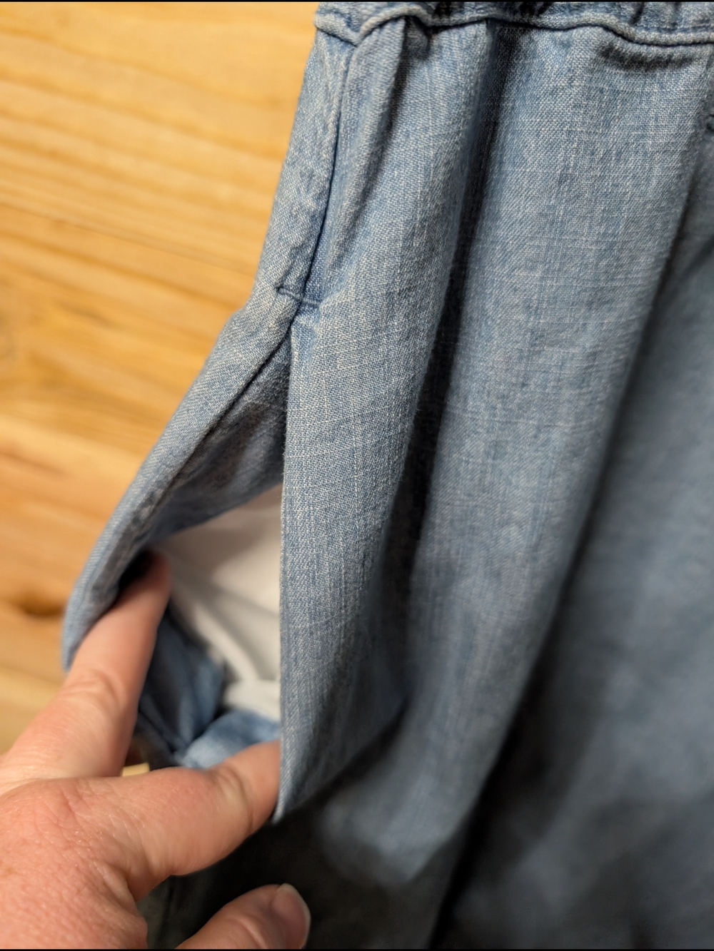 Time and Tru Light Blue Chambray Mini Dress - Picture 3 of 4